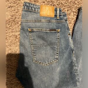 Men's Nudie Skinny Lin Blue Jeans 34 x 34